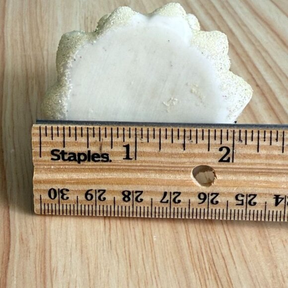 Vintage White Christmas Tree Trinket Box With Ornaments  Gold Star Glitter Keeps - Picture 8 of 10